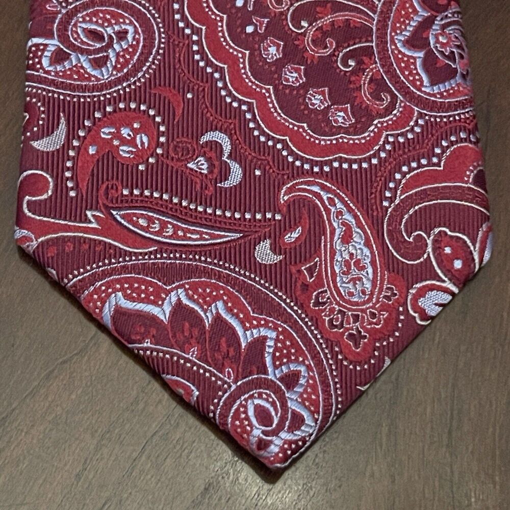 Tasso Ella Red Burgundy Hand Made 100% Silk Men’s Neck Tie Made In China